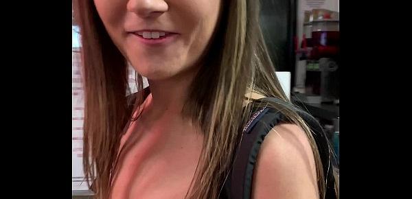  Teen STEP SISTER Lily Adams Fucks POV in Public Bowling Alley